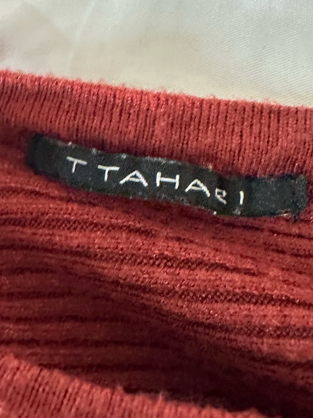 T Tahari Rust Textured Knit Sweater XL - Picture 4 of 4